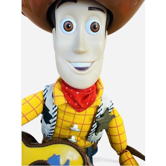 1999 Toy Story Singing Woody Figure Playing Guitar Hat Tested Buzz Lighteryear - Picture 3 of 7
